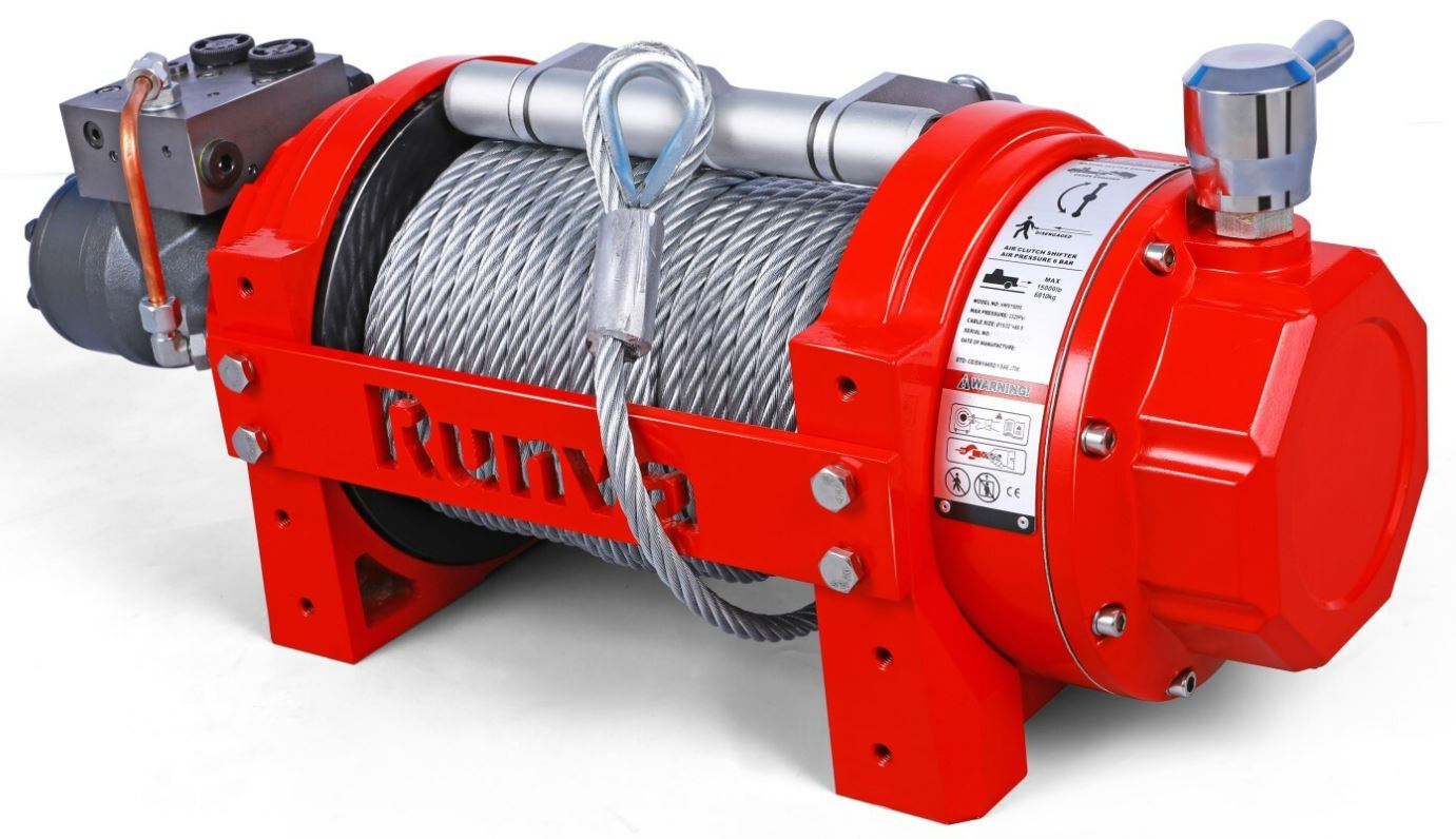 RUNVA HWV15000 HYDRAULIC WINCH WITH STEEL CABLE