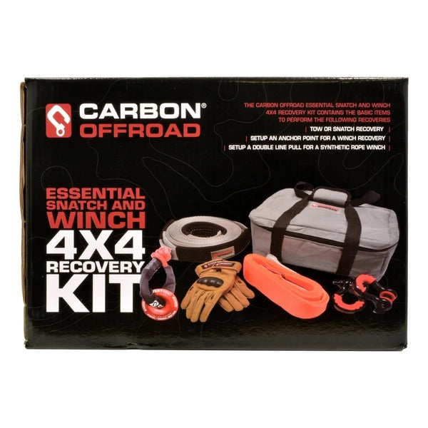 CARBON OFFROAD ESSENTIAL SNATCH AND WINCH 4X4 RECOVERY KIT